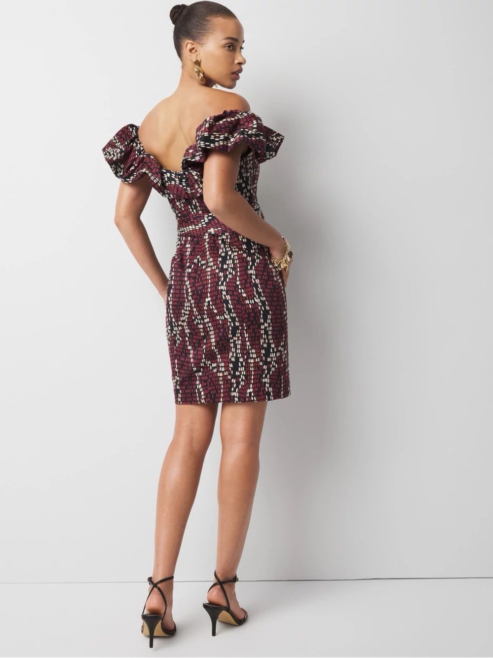 White House Black Market Off-The-Shoulder Poplin Mini Dress Sz.8 NWT - Picture 3 of 7